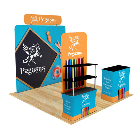 Trade Show Display with Back Wall Shelving