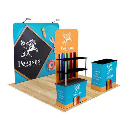 Trade Show Display with Back Wall Shelving