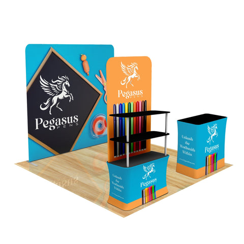 Trade Show Display with Back Wall Shelving