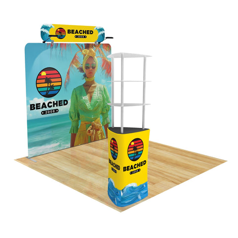 Trade Show Display with Triangle Shelving