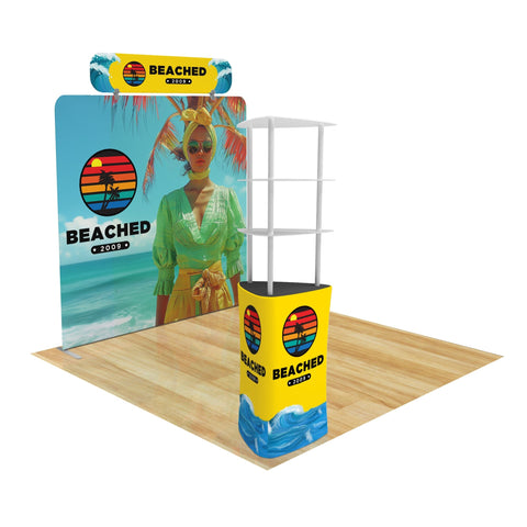 Trade Show Display with Triangle Shelving