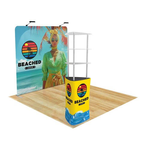 Trade Show Display with Triangle Shelving