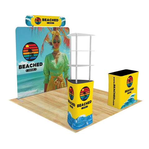 Trade Show Display with Triangle Shelving