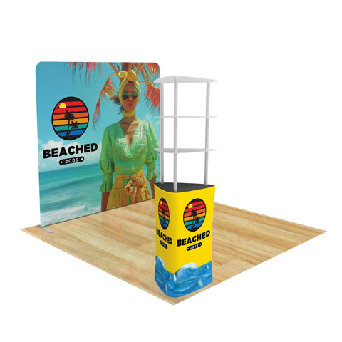 Trade Show Display with Triangle Shelving