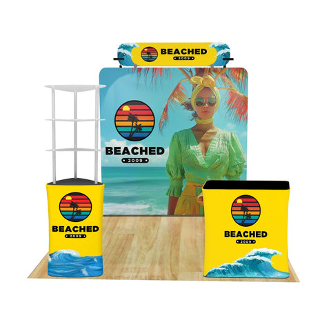 Trade Show Display with Triangle Shelving