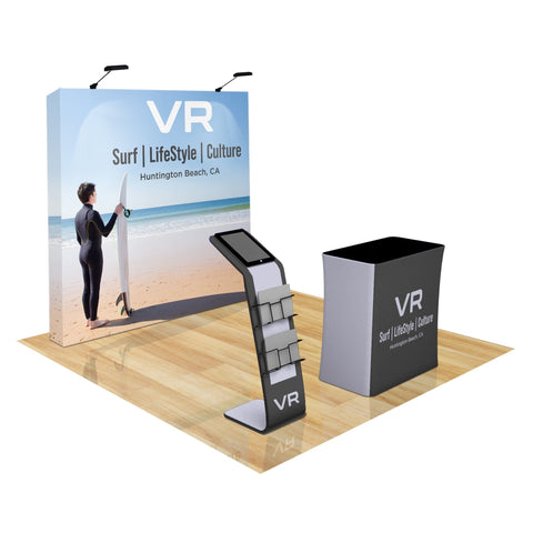 Straight Pop Up Trade Show Display with Media Stand