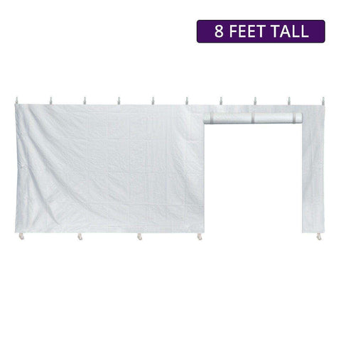 8' x 20' High Peak Frame Party & Canopy Tent Premium Blockout Solid Sidewall w/ Zipper Door