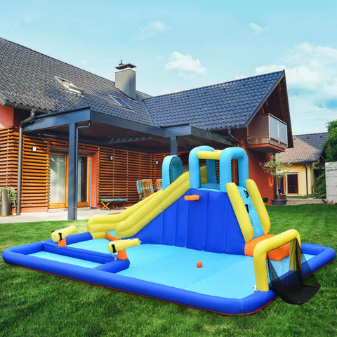 6-in-1 Inflatable Water Slide Jumping House without Blower by Costway