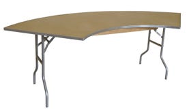 7.25 Foot Serpentine Wood Folding Table