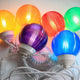 8-Globe Light Set - Color Globes with White Curly String Cord