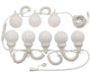 Image of Package of (10) 8-Globe Light Set - White Globes with White Curly String Cords