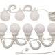 8-Globe Light Set - White Globes with White Curly String Cord