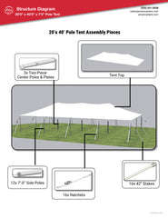 20x40 White Pole Party Tent for Sale