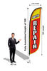 Image of Auto Repair Feather Flag - 3 Pack w/ Ground Spike Pole Set