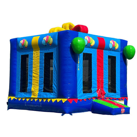 15'H Blue Gift Box Bouncer by MoonWalk USA