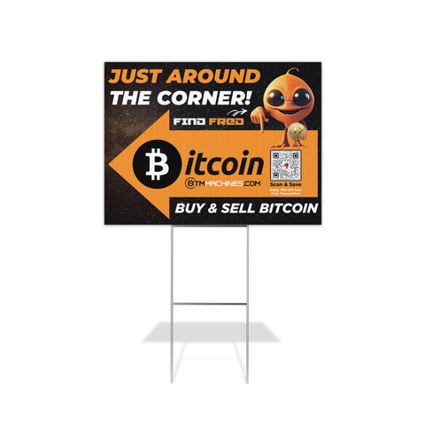 BTM Machine Double Sided Yard Sign w/ H-Stake - 10 pack