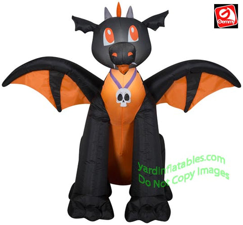3 1/2' Halloween Baby Black & Orange Dragon by Gemmy Inflatables