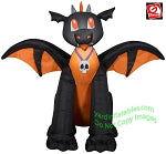 3 1/2' Gemmy Airblown Inflatable Halloween Baby Black & Orange Dragon
