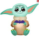 5' Gemmy Airblown Inflatable Star Wars Halloween Baby Yoda Grogu w/ Bat