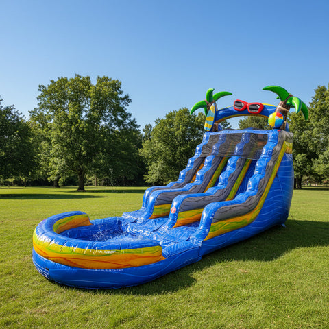 Beach Breaker 18' Double Lane | Commercial Inflatable Water slide WS4215