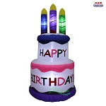 5' Air Blown Inflatable Happy Birthday Cake w/ Candles