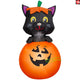 3.5' Gemmy Airblown Inflatable Halloween Black Cat in Jack O' Lantern