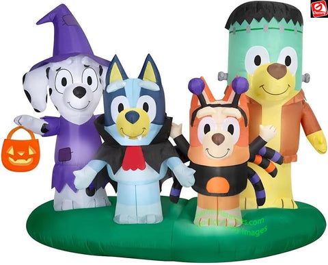 12' Colossal Halloween Witch and Friends Scene by Gemmy Inflatables