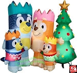 6' Gemmy Airblown Inflatable Christmas Bluey & Family In Christmas Sweaters Scene