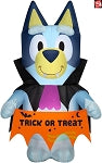 6.5' Gemmy Airblown Inflatable Halloween Bluey as Vampire w/ Sign