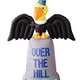 7' Air Blown Inflatable Buzzard sitting on "Over the Hill" Tombstone