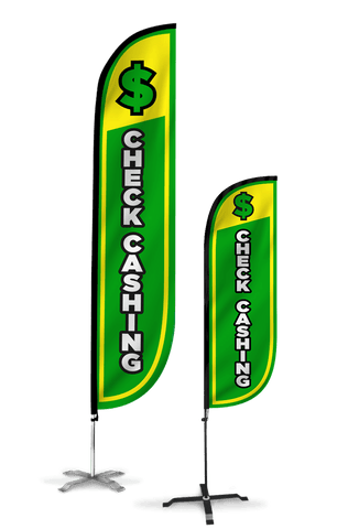 Check Cashing Feather Flag