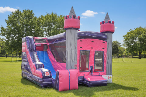 5x Jump & Splash Diamond Castle Commercial Inflatable Bounce House Combo - CO2329