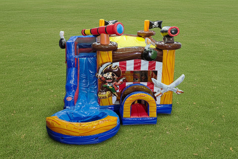 5 X Pirate Combo (Pool & Stopper) Commercial Inflatable Bounce House Combo - CO2331-P