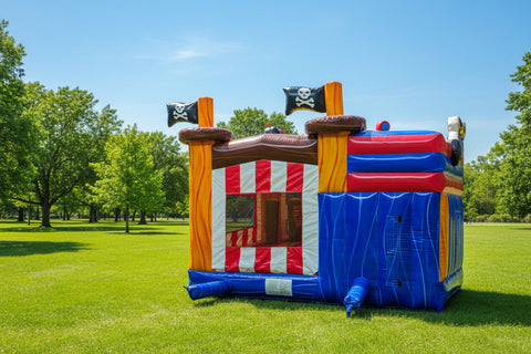 5 X Pirate Combo (Pool & Stopper) Commercial Inflatable Bounce House Combo - CO2331-P