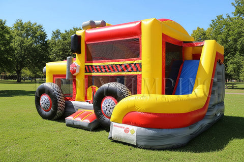School Bus Combo Commercial Inflatable Bounce House Combo - CO2405
