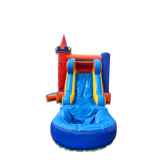 15'H Multi-colored Castle Single Slide by Tago's Jump