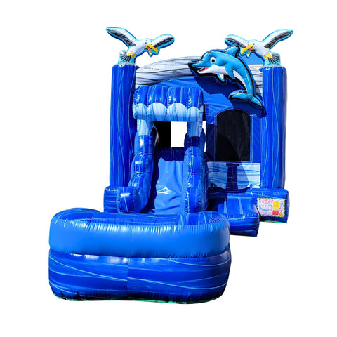 CWS-233 Dolphin Blue Combo Water Slide