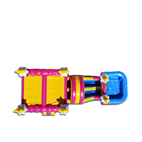 CWS-240D Pink Large Pool Combo Water Slide Double Line