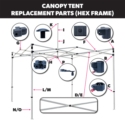 Hex Frame Canopy Tent Replacement Parts
