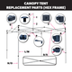 Hex Frame Canopy Tent Replacement Parts