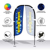 Image of Car Wash Feather Flag - Variety 3 Pack w/ Ground Spike Pole Set