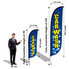 Image of Car Wash Feather Flag - Variety 3 Pack w/ Ground Spike Pole Set