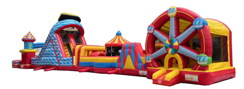 92'L Carnival Obstacle Course with Removable Pool