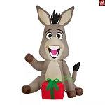 3.5' Gemmy Airblown Inflatable Christmas Shrek's Donkey w/ Gift