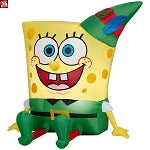 3' Gemmy Airblown Inflatable Christmas Nickelodeon Spongebob Squarepants as Elf