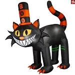 13' Gemmy Airblown Inflatable Halloween Colossal Boo-T-Ful Black Cat w/ Hat