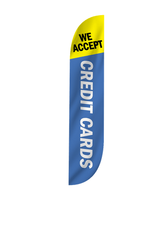 Credit Cards Accepted Feather Flag 12ft