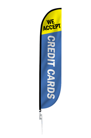 Credit Cards Accepted Feather Flag 12ft