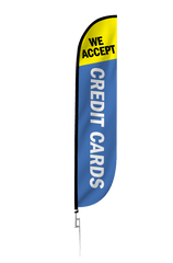 Credit Cards Accepted Feather Flag 12ft