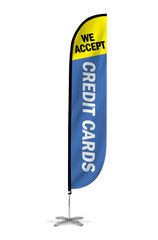 Credit Cards Accepted Feather Flag 12ft